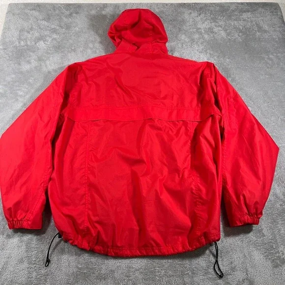Atlanta Falcons Rain Jacket Mens Size L/X Red Windbreaker Hooded Lightweight